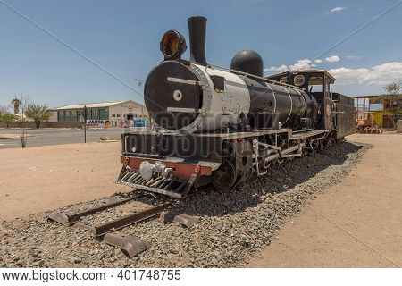 Old Steam Locomotive At The Station Of Usakos, Erongo, Namibia,