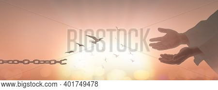 International Day For The Remembrance Of The Slave Trade And Its Abolition Concept: Silhouette Jesus