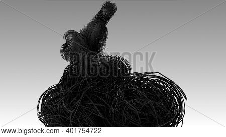 Dark Fiber Optics Cables, Hyper Realistic Multiple Twisted Wires Or Cables Isolated On Light Grey Ba