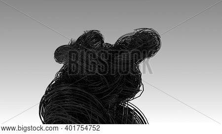 Dark Fiber Optics Cables, Hyper Realistic Multiple Twisted Wires Or Cables Isolated On Light Grey Ba