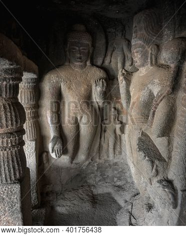 The Nasik Caves Or Pandavleni Caves Known As The Pandu Caves, Also Known As The Buddhist Trirashmi C