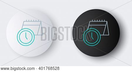 Line Calendar And Clock Icon Isolated On Grey Background. Schedule, Appointment, Organizer, Timeshee