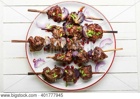 Grilled Beef Liver Kebabs