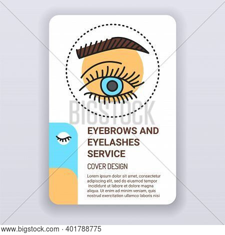 Eyebrows And Eyelashes Service Brochure Template. Beauty Industry Cover Design. Print Design With Li