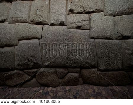 Twelve Angled Stone Archeology Heritage Part Of Archbishops Palace Wall Cusco Peru South America