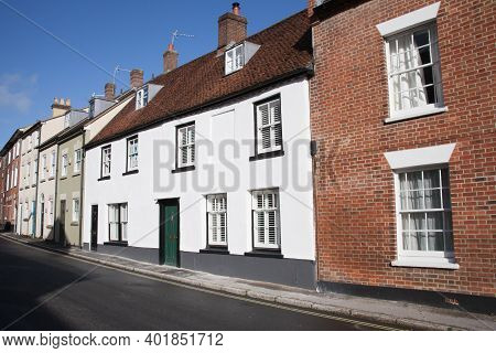 Residential Properties In Blandford Forum, Dorset In The Uk, Taken On The 26th October 2020