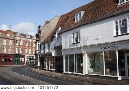 Shops On West Street, Blandford Forum, Dorset In The Uk, Taken On The 26th October 2020