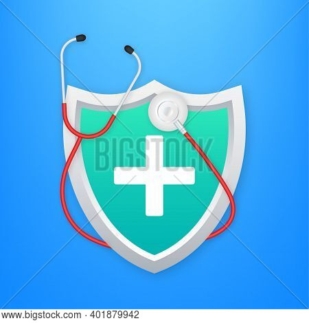 Health Insurance. Medical Protection, Medical Insurance Concepts. Flat Design. Vector Stock Illustra