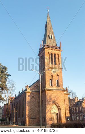 Gdansk, Poland - December 31, 2020: Roman Catholic Church Of St. John Bosco.