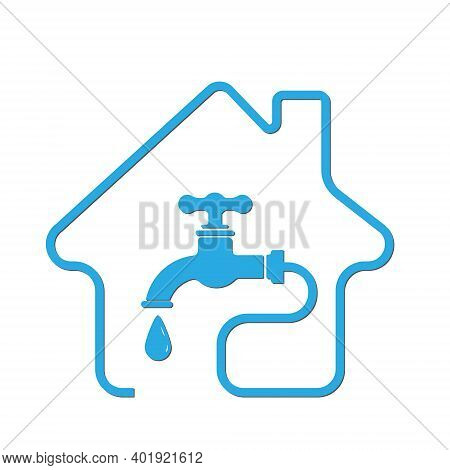 Water Supply, Utility Icon. Vector Stock Illustration, Flat Style