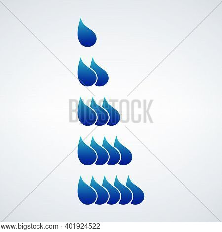 Vector Drop Set For Infographic Level, Oil Or Water Drop. Stock Vector Illustration Isolated On Whit