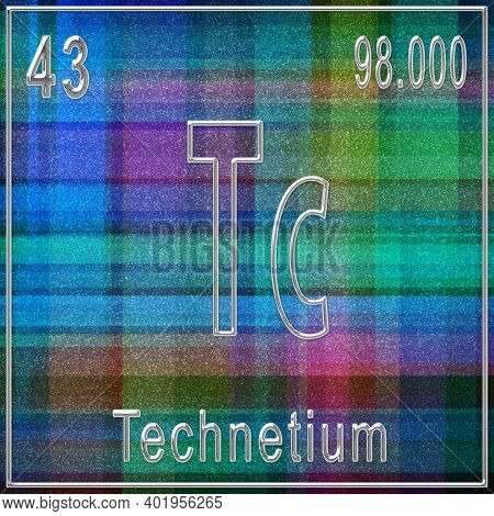 Technetium Chemical Element, Sign With Atomic Number And Atomic Weight, Periodic Table Element