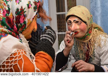 Malanka Carnival - Two Mummers On A Smoke Break