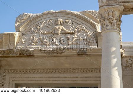 Woman Figure And Motives On The Wall