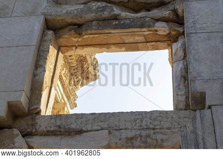 Window In Library Which Is In Ephesus Ancient City