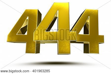 444 Numbers 3d Illustration On White Background With Clipping Path.