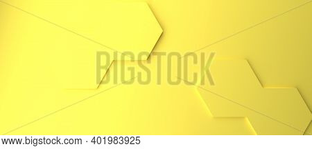 Abstract Modern Yellow Illuminating Honeycomb Background, 3d Rendering