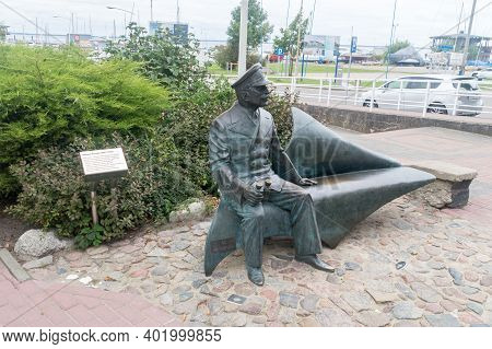 Puck, Poland - September 20, 2020: Monument Of Mariusz Zaruski Brigadier-general In The Polish Army,