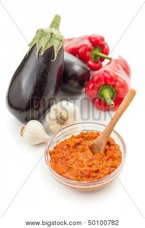 Ajvar, a delicious roasted red pepper and eggplant dish