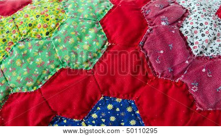 Close-up of Handmade Quilt