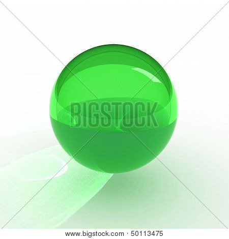 3D Render Of Green Ball