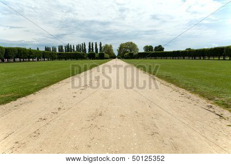 meadow and the park around the castle Chambord. France