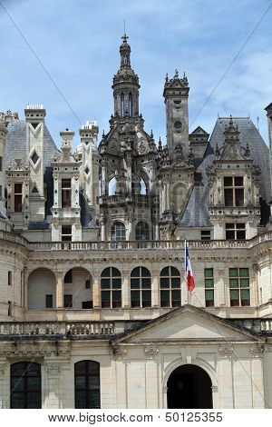 The royal Castle of Chambord in Cher Valley France