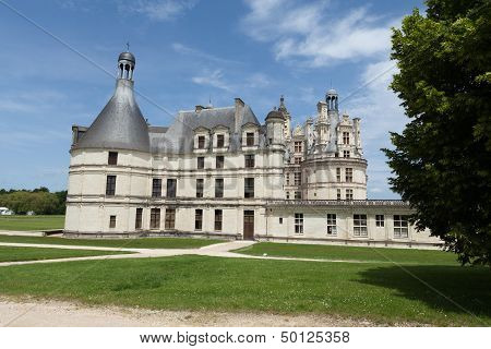 The royal Castle of Chambord in Cher Valley France