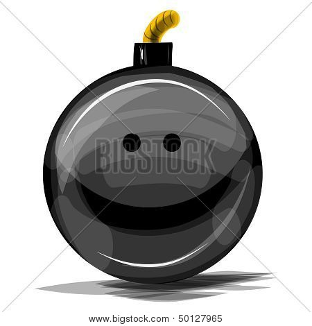 Bomb with smile vector illustration