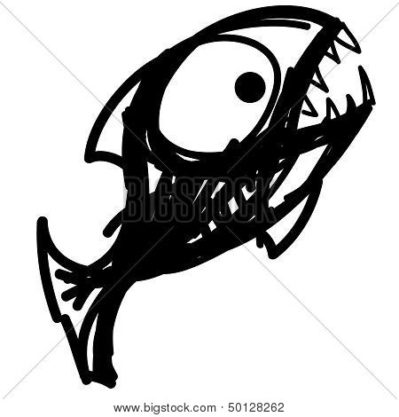 Fish fanged angry character