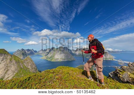 hike in Lofoten,Norway