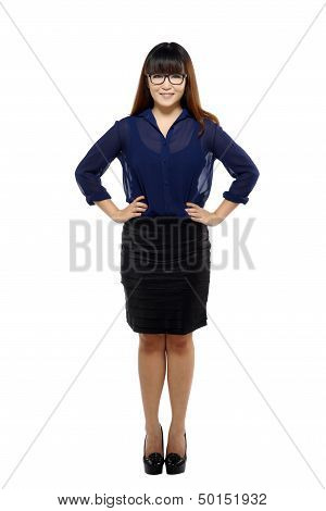 Fullbody Business Woman Smiling