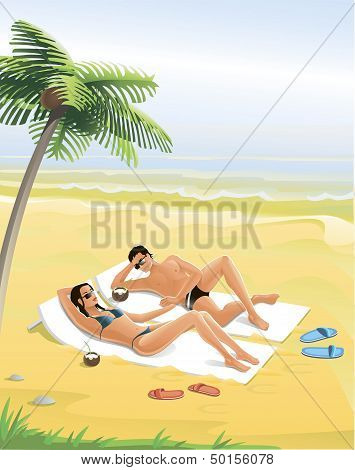 Man And Woman On The Beach