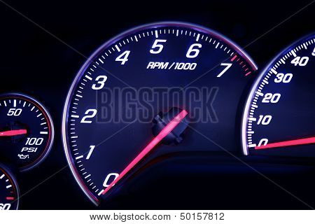 Car Dashboard With Instruments