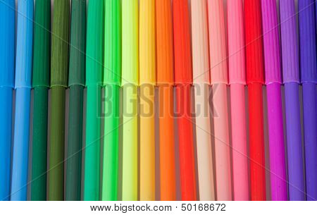 Coloured Pens Close Up