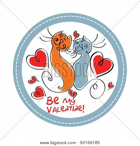 couple of lovely cats with hearts