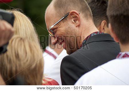 Arseniij Yatseniuk At A Rally