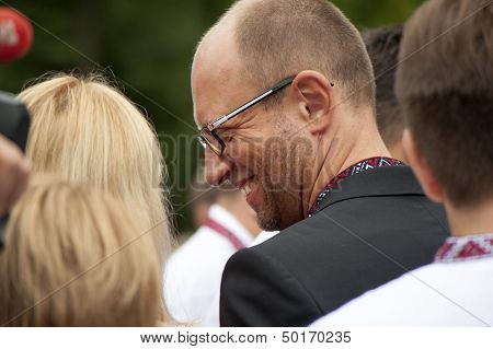 Arseniij Yatseniuk At A Rally