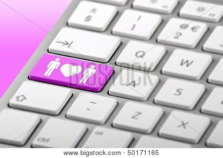 Gay Couple Symbol On A Keyboard
