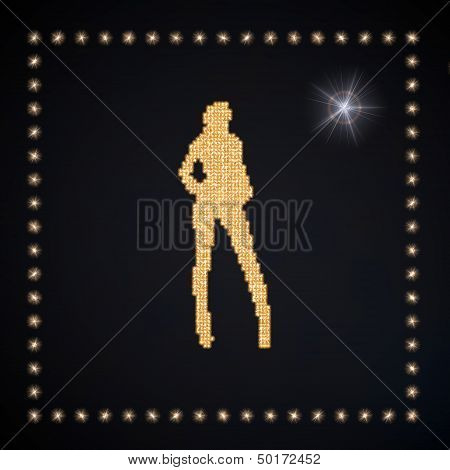 3D Render Of A Beautyful Sexy Symbol Glittering Golden