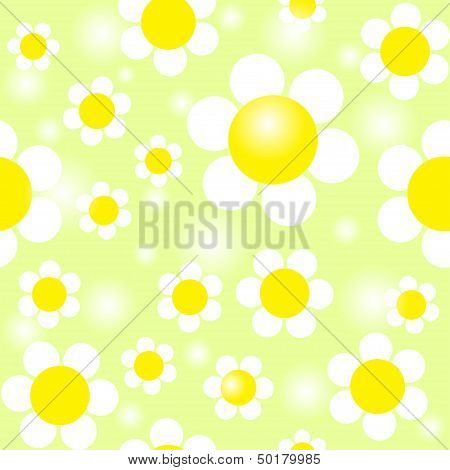 Field of Daisies. Seamless Pattern. EPS 8
