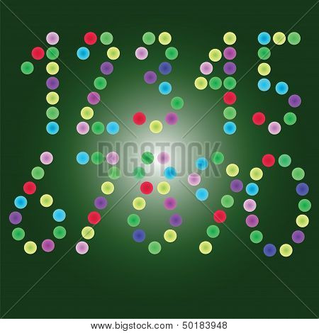 Vector numbers bright circles