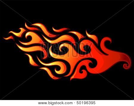 Illustration af klar til at udskrive flamme klistermærker eller tatovering Designs