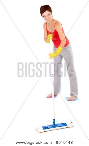 Frau Reinigung Boden