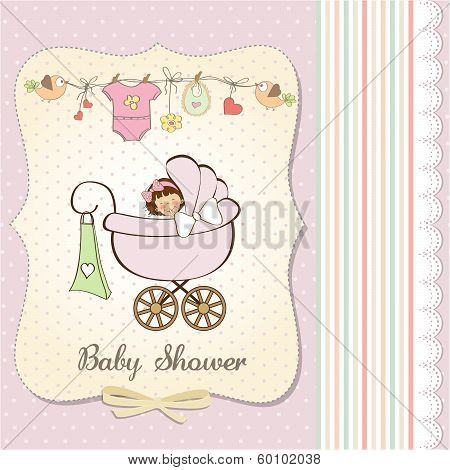 Baby Girl Announcement Card