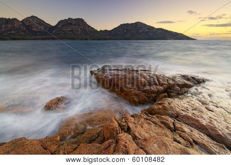 Sunset at Coles Bay, Freycinet National Park, Tasmania, Australia