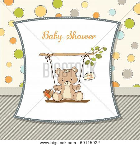 Baby Greeting Card With Teddy Bear