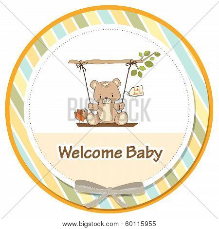 Baby Greeting Card With Teddy Bear