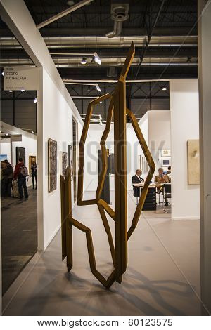 MADRID, SPAIN - 19 FEBRUARY 2014.The contemporary art fair ARCO begins its 33rd edition with Finland as a guest country and more than 219 galleries.