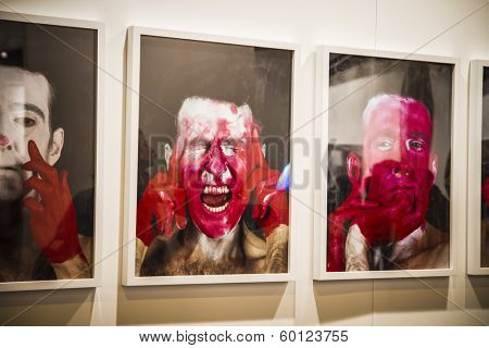 MADRID,SPAIN - 19 FEBRUARY 2014.pictorial work.Begin 2014 ARCO, the International Contemporary Art Fair in Madrid, Spain